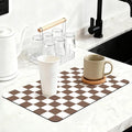 16" x 24" Checkered Dish Drying Mat by Unknown