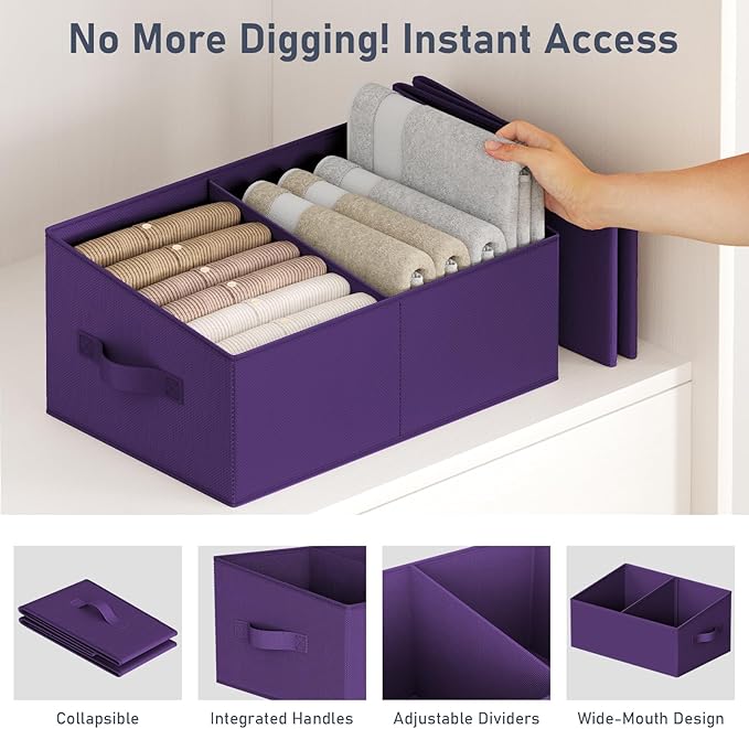 DIMJ Large Closet Shelf Organizer Bins 6 Packs - Image 4