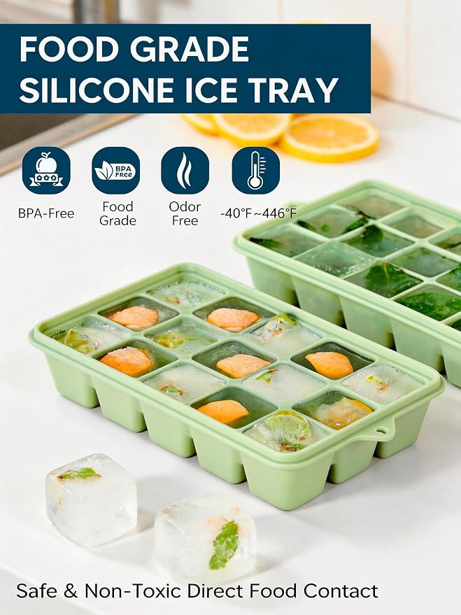 Silicone Ice Cube Tray, 2 Pack Ice Trays - Image 4