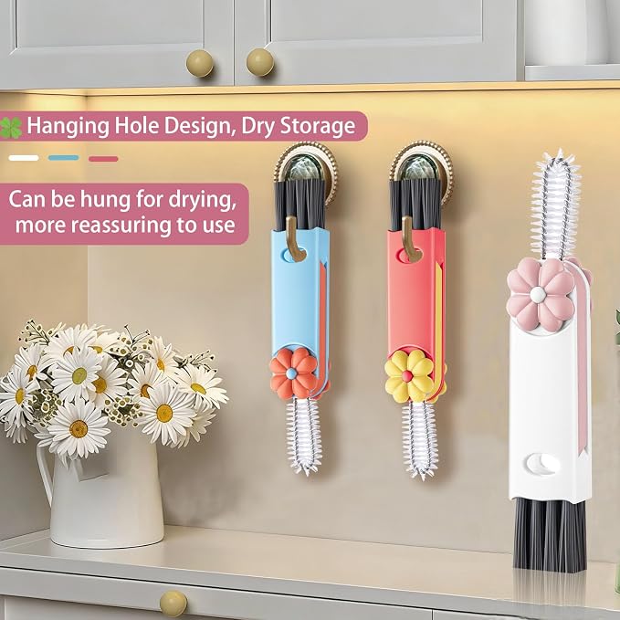 Cup Lid Gap Cleaning Brush, 3 in 1 Cup Lid Brush, Home Kitchen Crevice Brush - Image 5