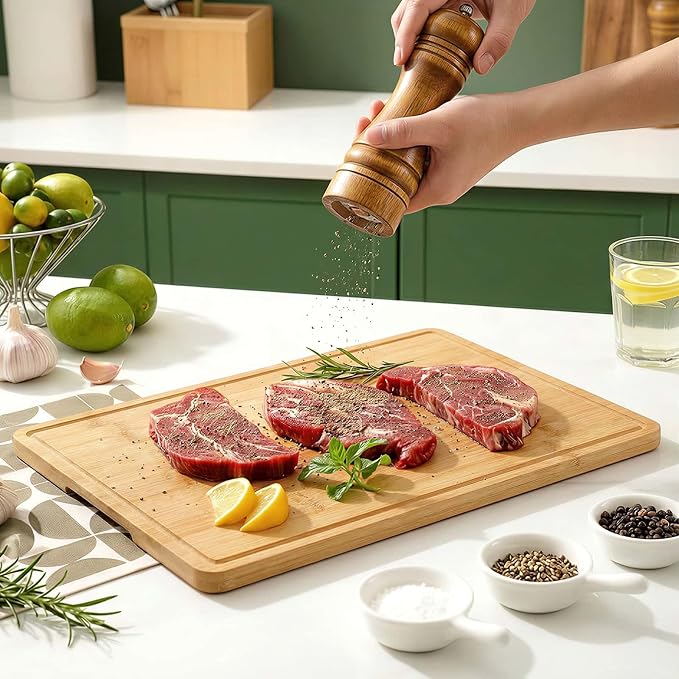 Zarler Bamboo Cutting Boards for Kitchen, 4 Piece Durable Wood Cutting Board - Image 9