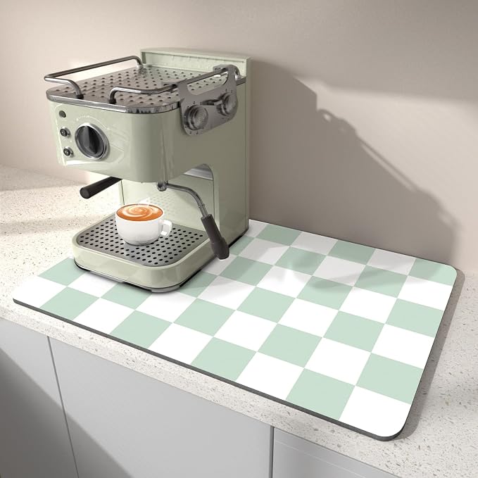 Dish Drying Mat for Kitchen Counter, Absorbent Stain-Resistant Countertop by BLESWIN