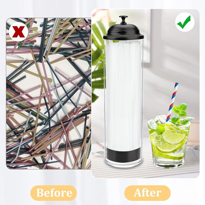 13.5 inch Straw Holder for Standard& Long Bended Size Drinking Straws, Acrylic - Image 4