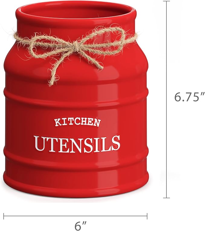 Barnyard Designs Ceramic Farmhouse Utensil Holder - Image 7