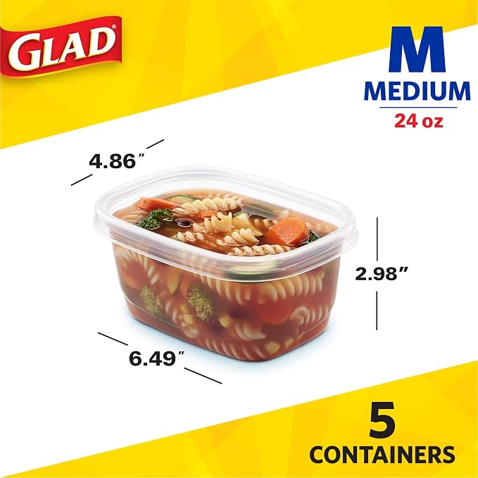 Glad GladWare Medium Rectangle Food Storage Containers - Image 4