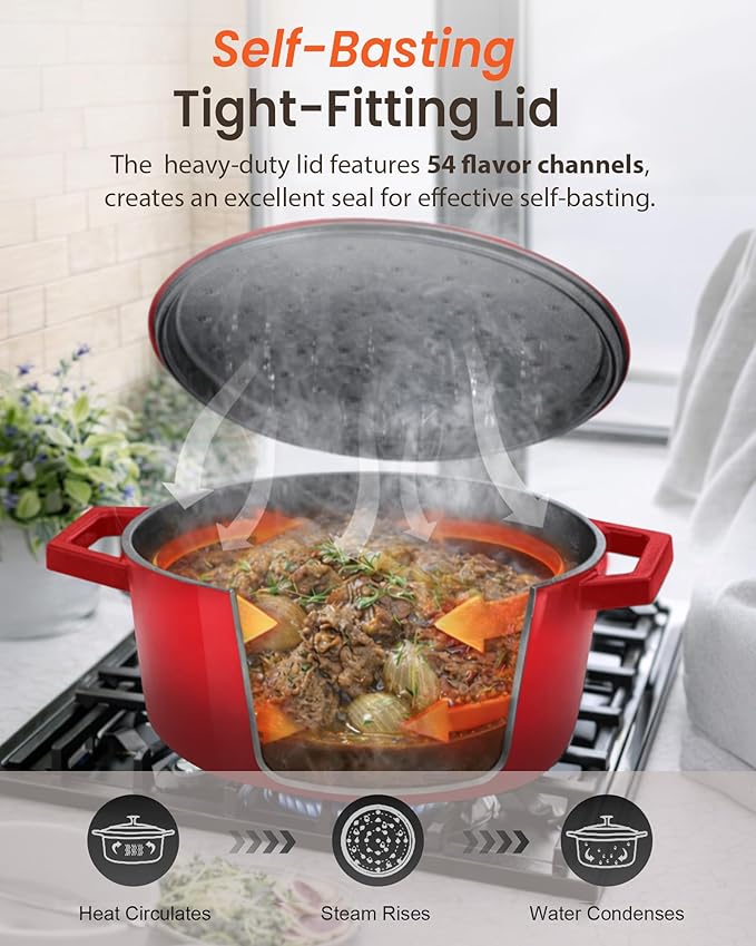 Nuwave 6QT LUX Healthy Enameled Cast Iron Dutch Oven Pot - Image 5