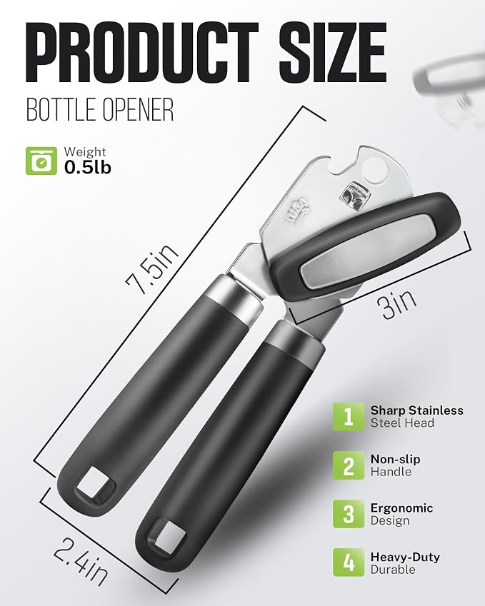 Multifunctional Can Opener Manual, Durable Heavy Duty Handheld Strong Can Opener - Image 2