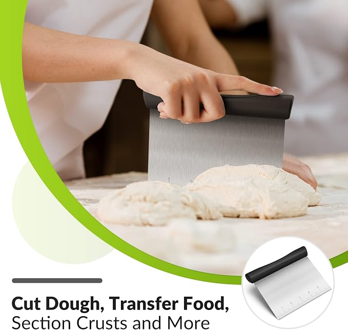 Rainspire Bench Scraper, Stainless Steel Dough Scraper, Pastry Scraper - Image 3