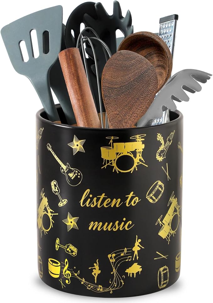 7" Music Utensil Holder, Large Kitchen Utensil Holder Organizer by Howise