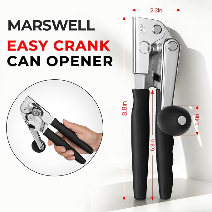 MARSWELL Heavy Duty Can Opener for Large Cans, Extra-Long Handles & Oversized - Image 7