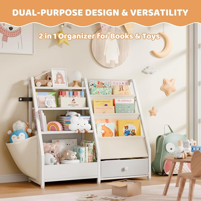 HAVLOTII Kids Bookshelf and Toy Storage - Image 7
