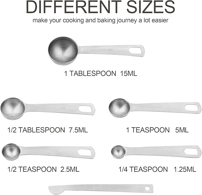 Stainless Steel Measuring Cups and Spoons Set, 18/8 Steel Material Heavy Duty 5 - Image 5