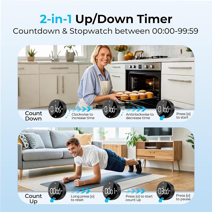 Magnetic Kitchen Timer for Cooking - Image 6