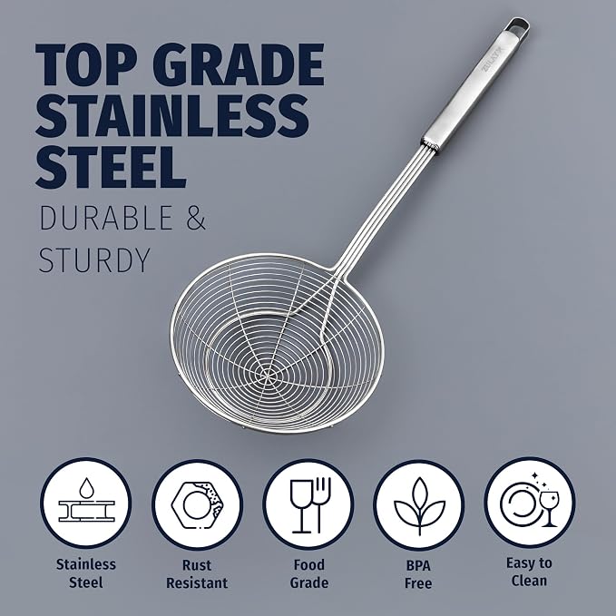 Zulay Kitchen Premium Stainless Steel Spider Skimmer 15.35” - Image 5