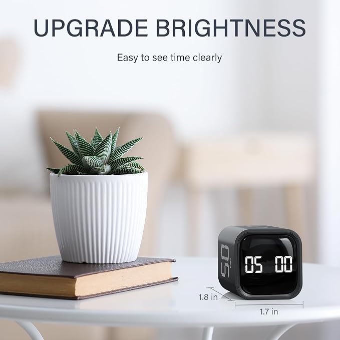 Rotating Pomodoro Timer 5, 10 50 Minutes Preset, Desk Productivity Timer w/Gra - Image 8