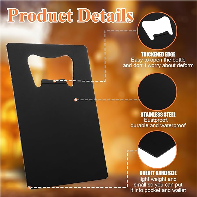 QTLCOHD 60 Pieces Credit Card Bottle Opener Stainless Steel Bottle Opener Bulk - Image 3