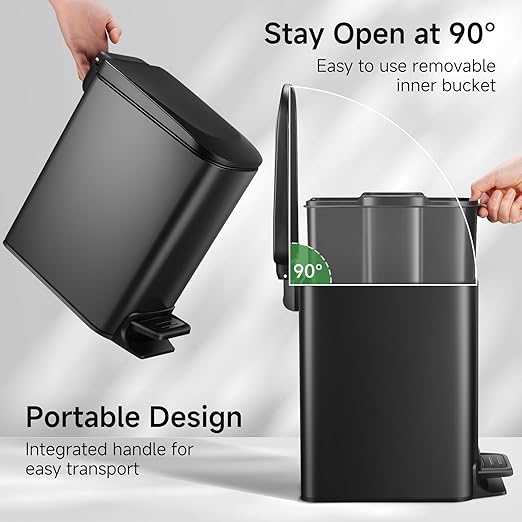 TIPGO Slim Bathroom Trash Can - Image 2