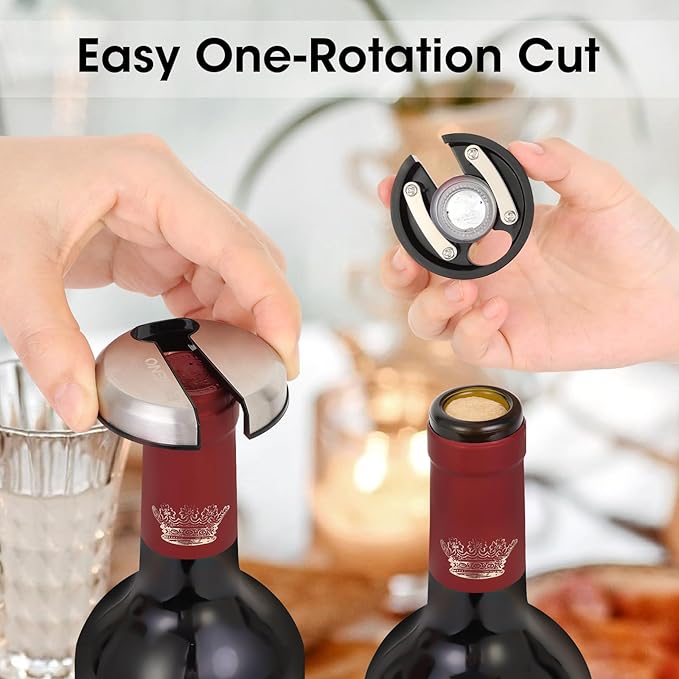 Beneno Multifunctional Wine Bottle Opener Gift Wing Corkscrew, Foil Cutter - Image 5