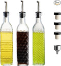 MDLUU Oil and Vinegar Dispenser Set, 17oz Clear Glass Olive Oil Bottles by MDLUU