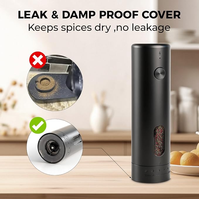 110ml Electric Salt and Pepper Grinder Set, Rechargeable salt and pepper shakers - Image 12