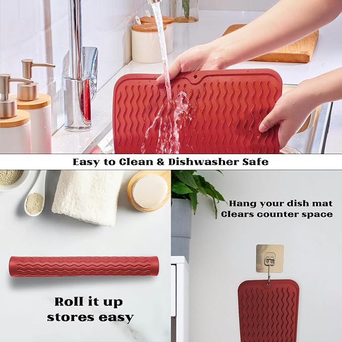 ZLR Silicone Dish Drying Mat & Heat Resistant Trivet - Image 4