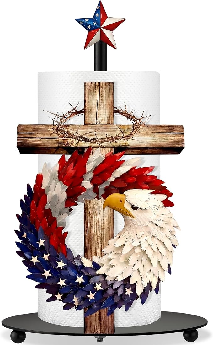 Thyle 4th of July Patriotic Paper Towel Holder, Metal Countertop Stand by Thyle