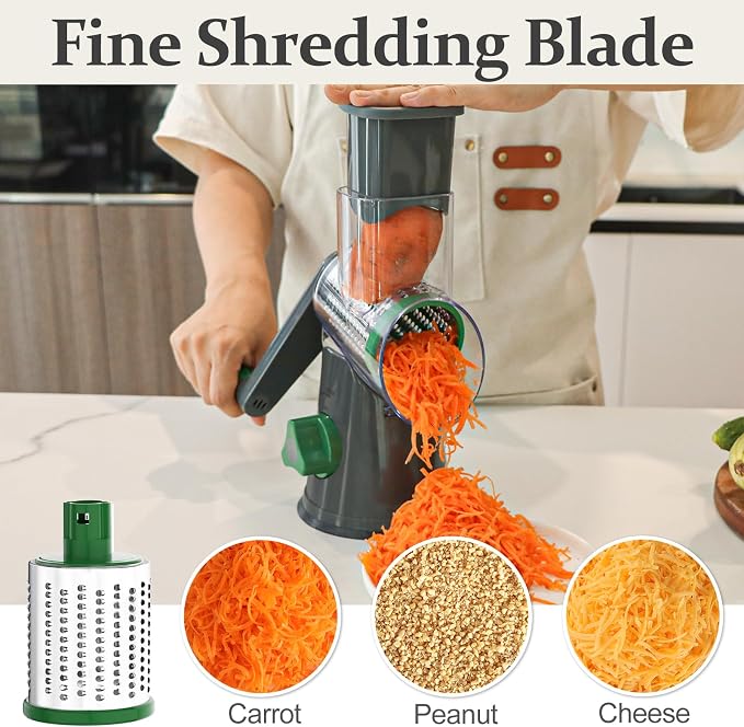 Cambom Rotary Cheese Grater Hand Crank Cheese Shredder - Image 4