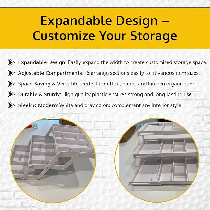 3 Tier Drawer Organizer, Expandable Organizer - Image 5