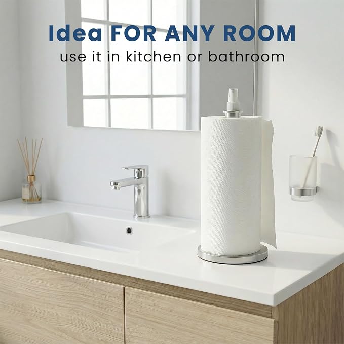2 in 1 Paper Towel Holder with Spray Bottle, Countertop Paper Towel Holder with - Image 5
