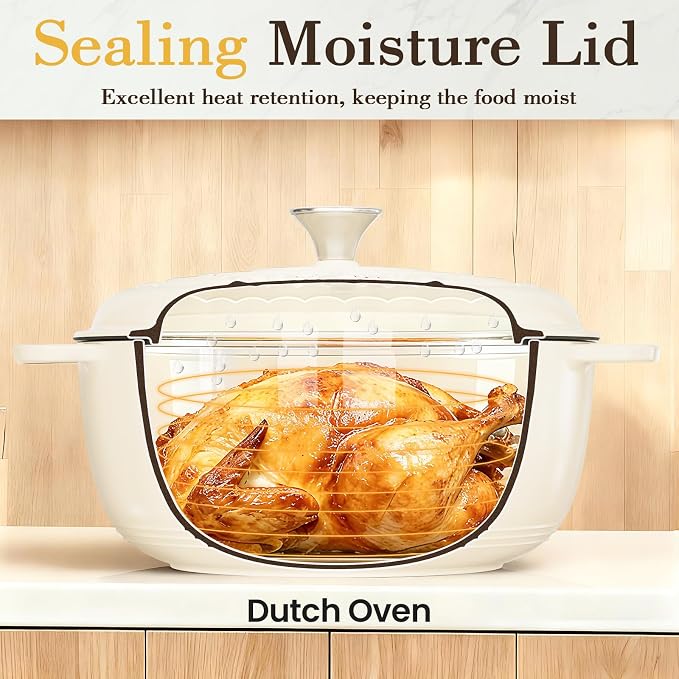 Umite Chef 6QT Enameled Cast Iron Dutch Oven - Image 6