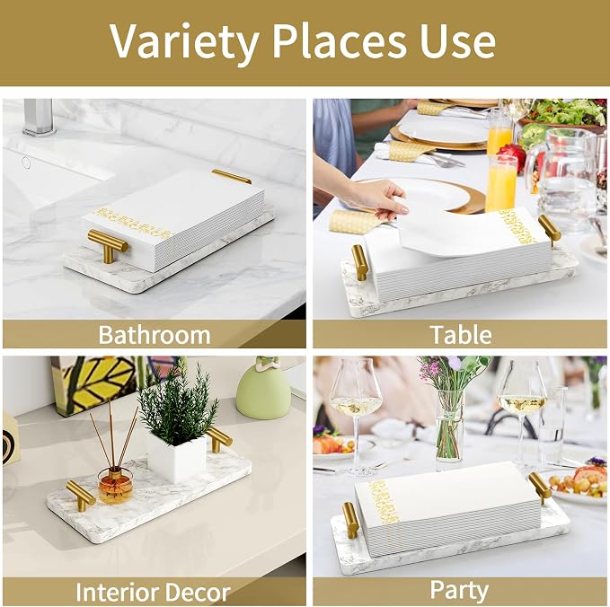 STWWO Napkin Holder for Bathroom, Guest Towel Holder Tray for Bathroom - Image 6