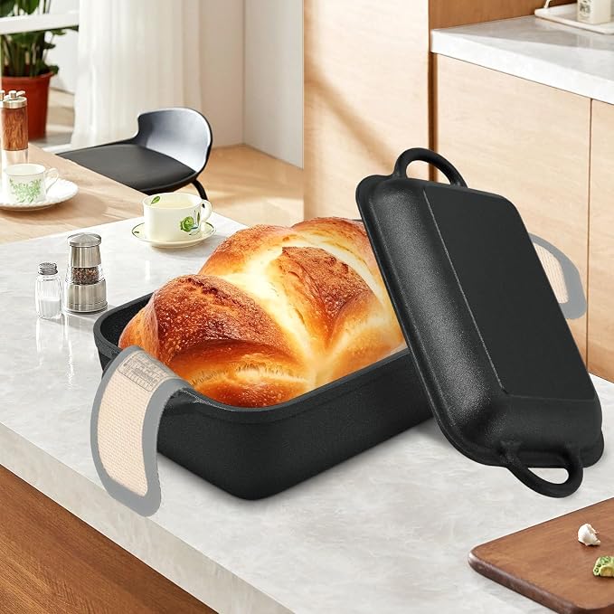 Oval Cast Iron Dutch Oven for Bread Baking, 6.35Qt Bread Baking Pan - Image 6