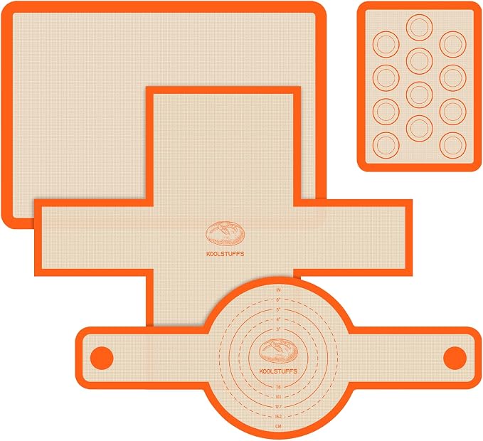 Silicone Baking Mat Set, Reusable Baking Mat, Food Safe Silicone Mats by Koolstuffs