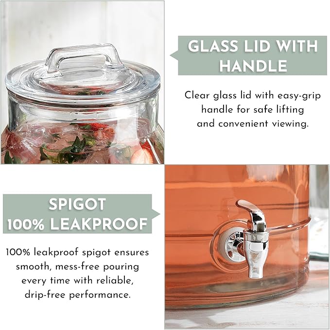 3 Gallon Glass Drink Dispensers - Image 2