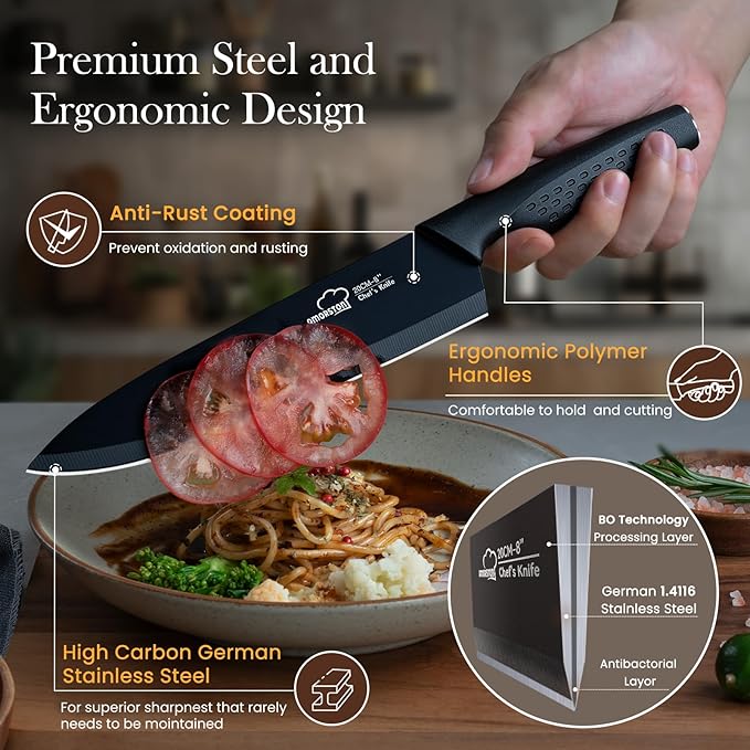 Knife Set, 15 Pieces Kitchen Knife Set - Image 2