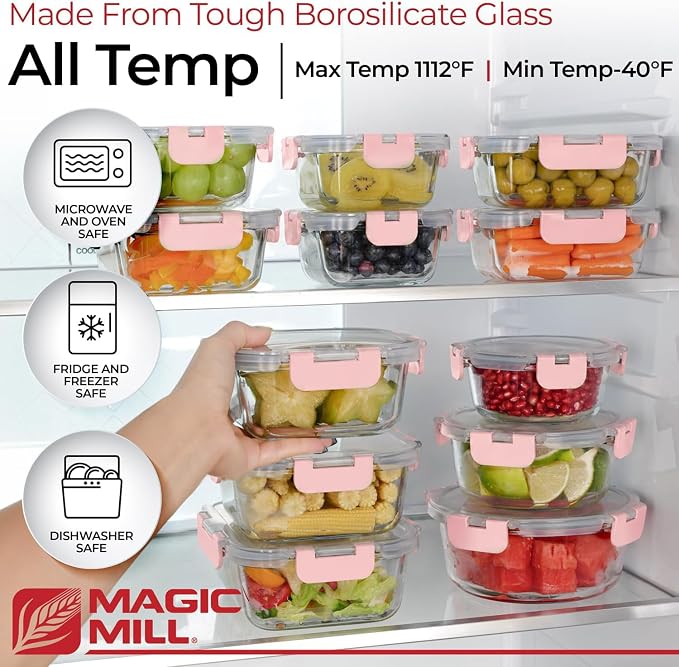 Magic Mill Premium Borosilicate Glass Food Storage Containers - Image 4