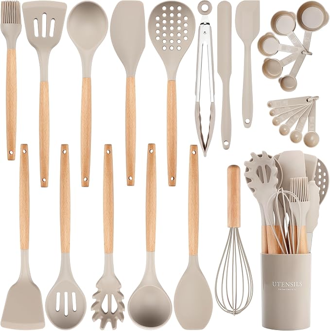 26 Pcs Silicone Cooking Utensils Set by NCUE