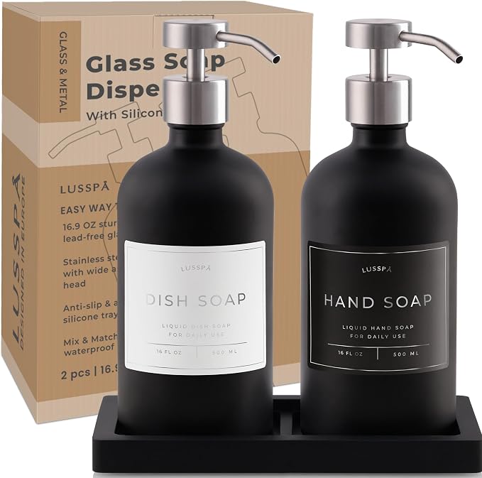 Glass Soap Dispenser Set of 2 - Image 7