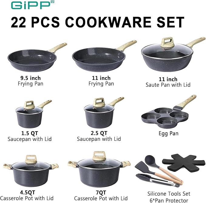 GiPP Ceramic Pots and Pans Set Non Stick - Image 3
