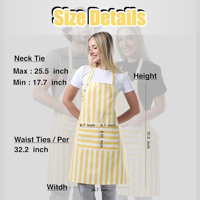 TOSHEX Kitchen Apron Waterdrop Resistant Cotton Apron - Image 6