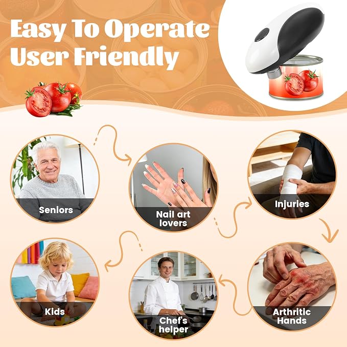 Electric Can Opener, USB Rechargeable Can Opener, One-Touch Cordless Can Opener - Image 3