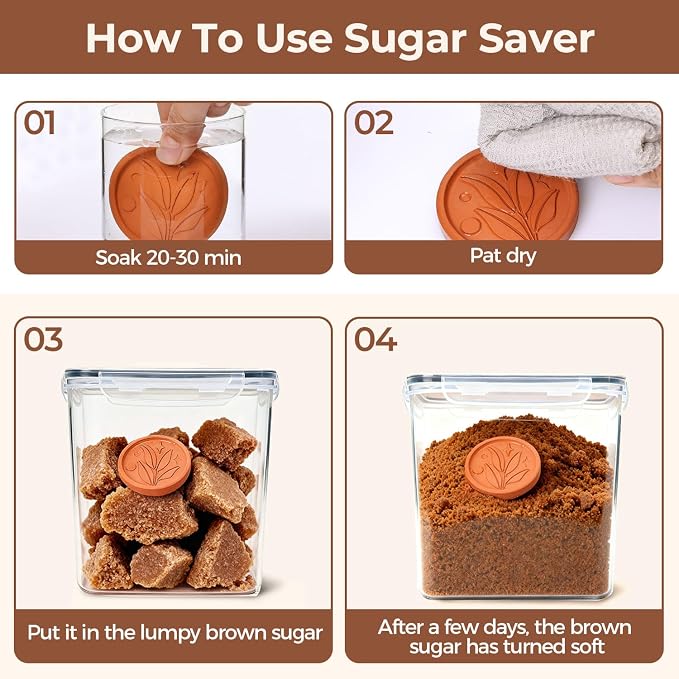 ComSaf Brown Sugar Container Set of 2, Airtight Food Storage Containers - Image 4