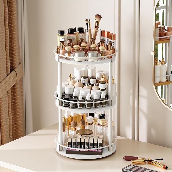 YATINEY Lazy Susan Organizer, Rotating Spice Rack, 3 Tier Spice Turntable - Image 7