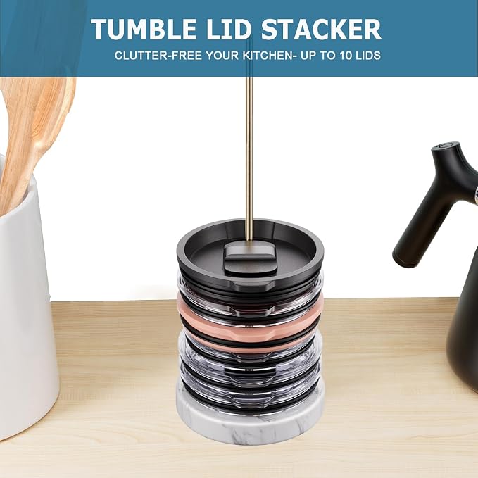 Tumbler Lid Organizer with Marble Base - Image 6