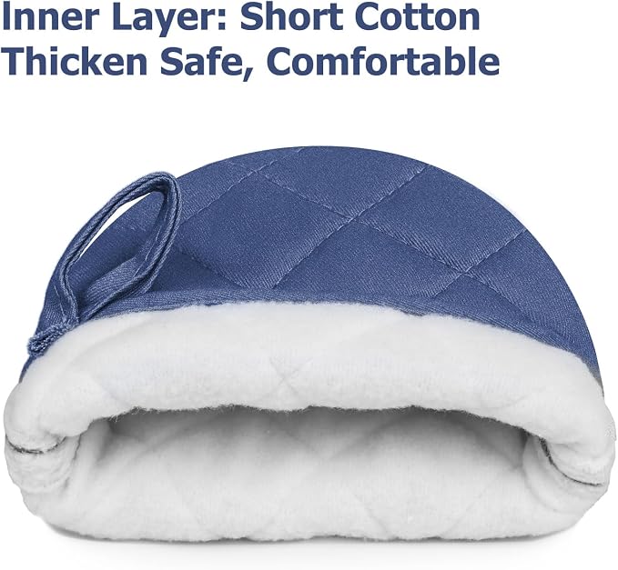 Short Oven Mitts, Heat Resistant 500°F, Silicone Grip Kitchen Gloves, Non-Slip - Image 4