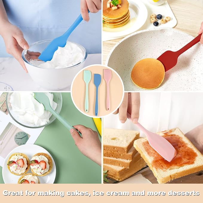 Silicone Spatula Set 6 Pack 8.5 inch Small Rubber Spatula Heat Resistant Mini - Image 2