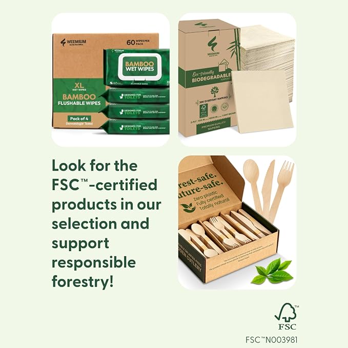 Weemium Disposable Wooden Cutlery Set - Image 2