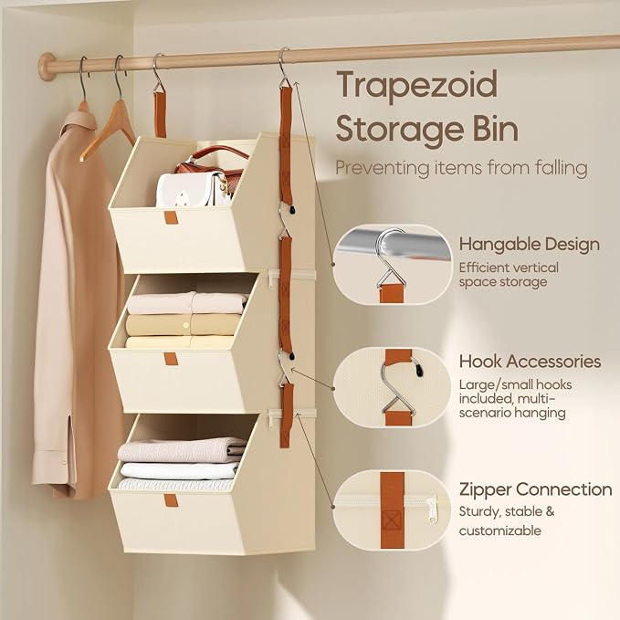 Homsorout Collapsible Hanging Closet Organizer - Image 3