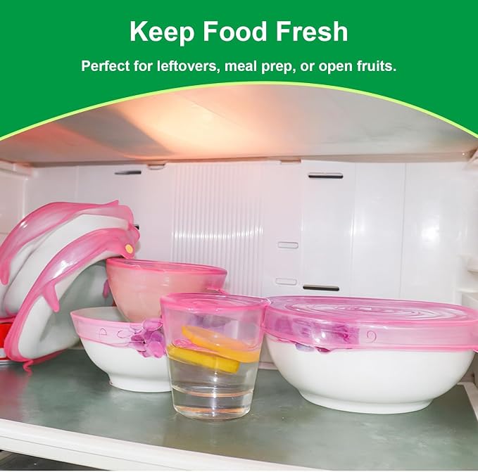 Silicone Stretch Lids – 6 Pack Reusable Food Covers, Flexible Silicone - Image 5