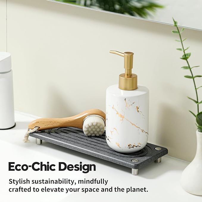 Razborci Water Absorbing Stone Sink Caddy Kitchen Sink Organizer Tray, - Image 7